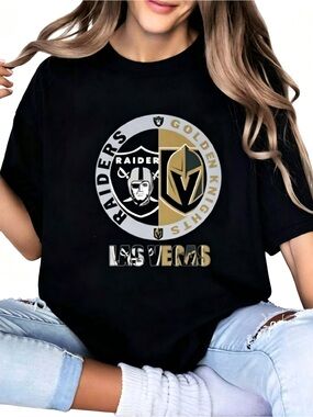 Las Vegas Raiders Golden Knights Champion Mashup Sports Fan T-shirt Unisex